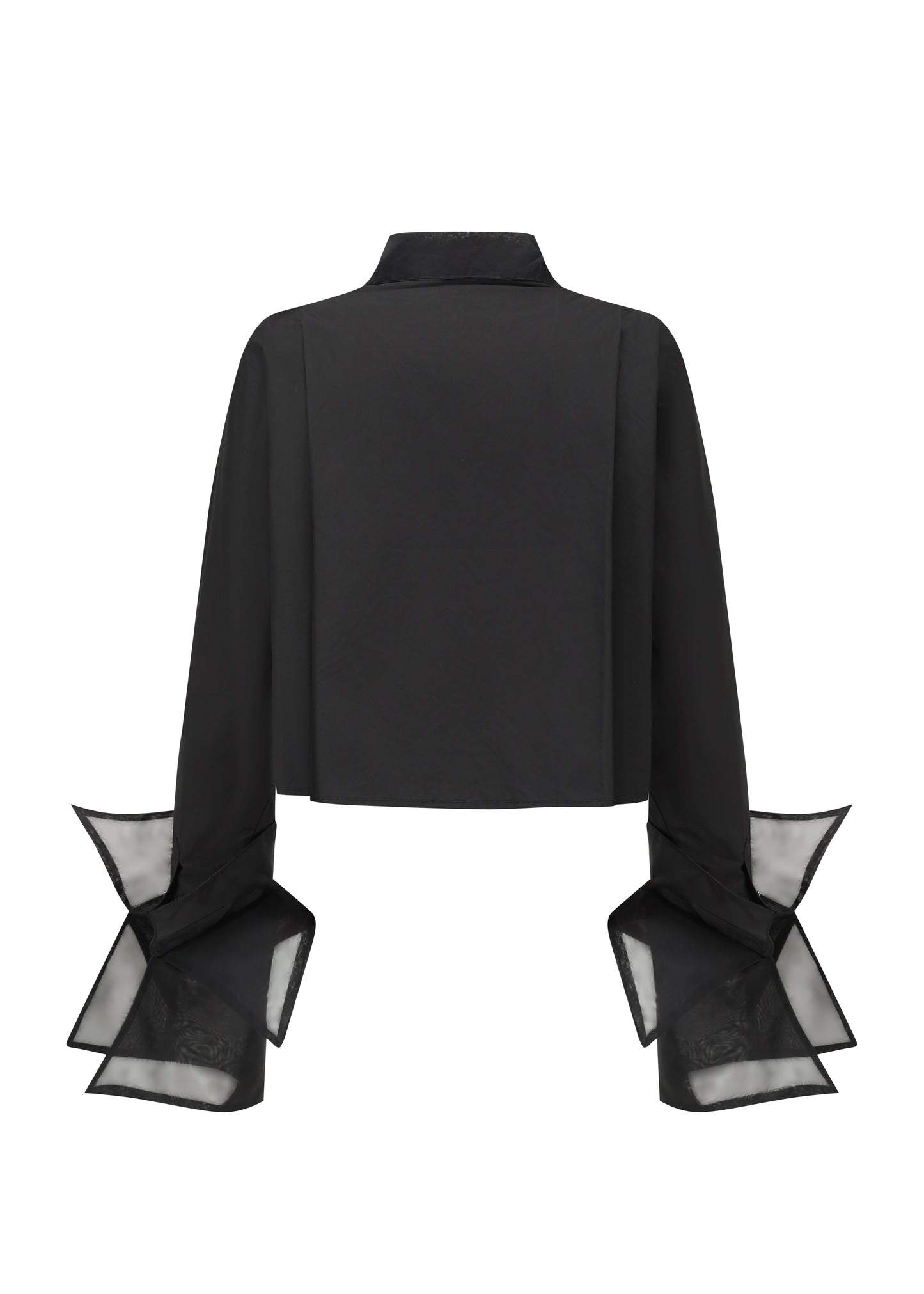 Organza Cropped Shirt - Illustré Edition (black)