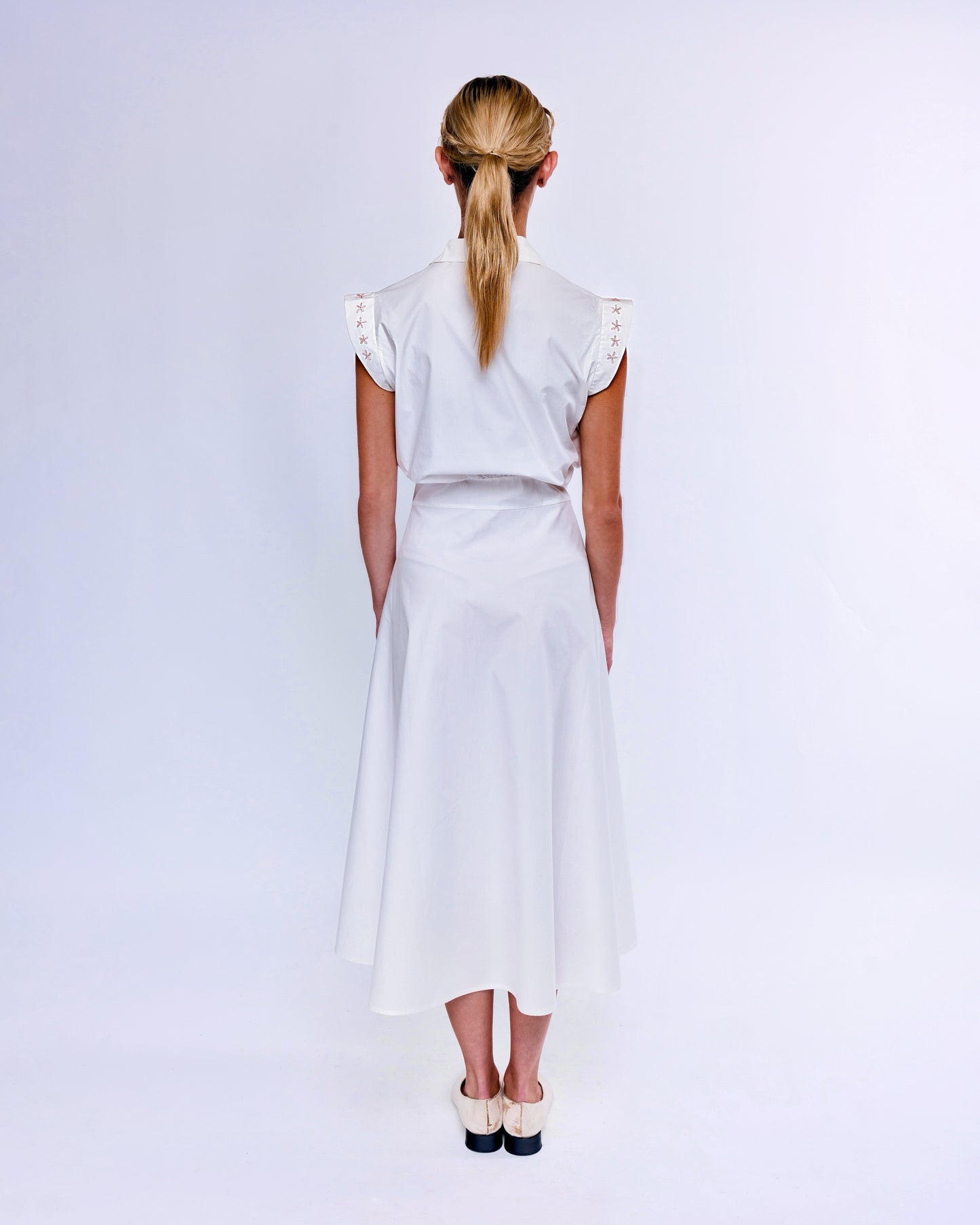 French Silk Ribbon Embroidery Shirt Dress