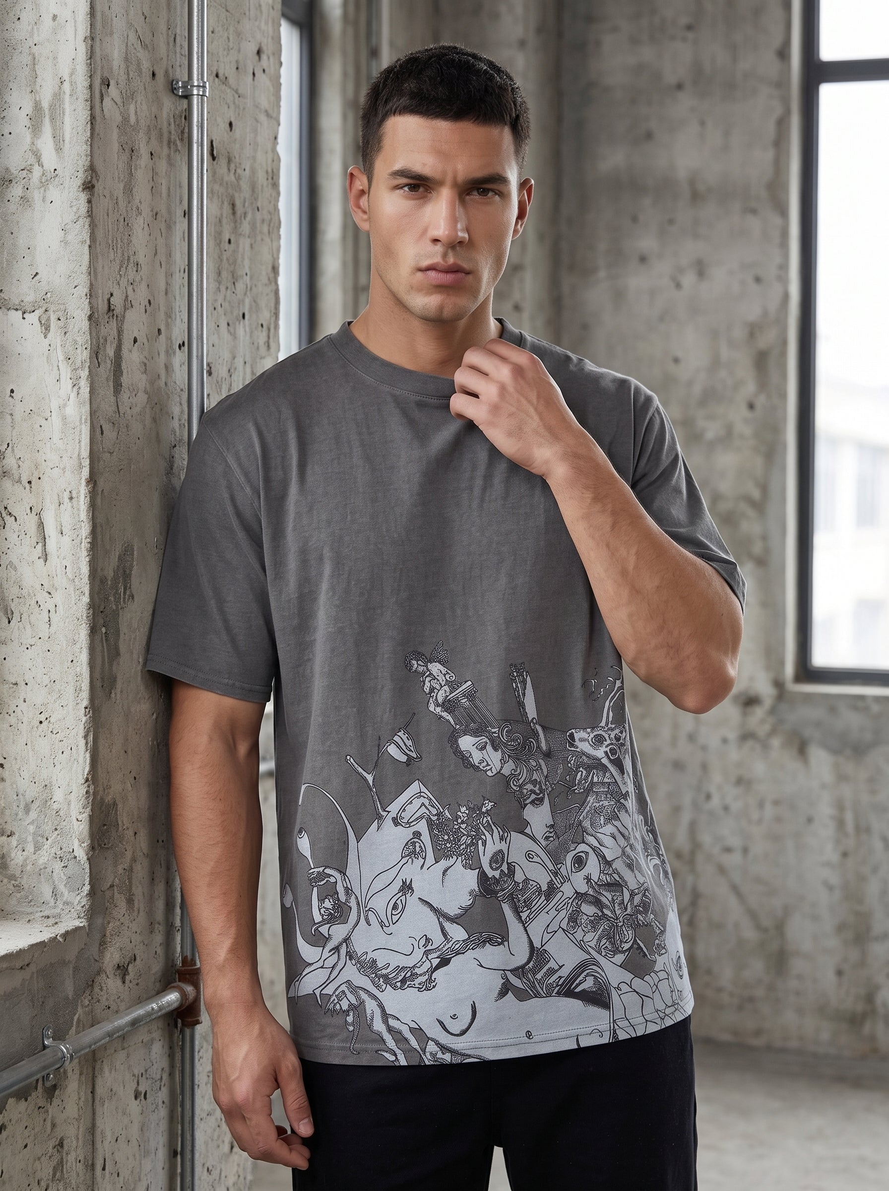 Illustré Grey T-Shirt – Chenchen Studio
