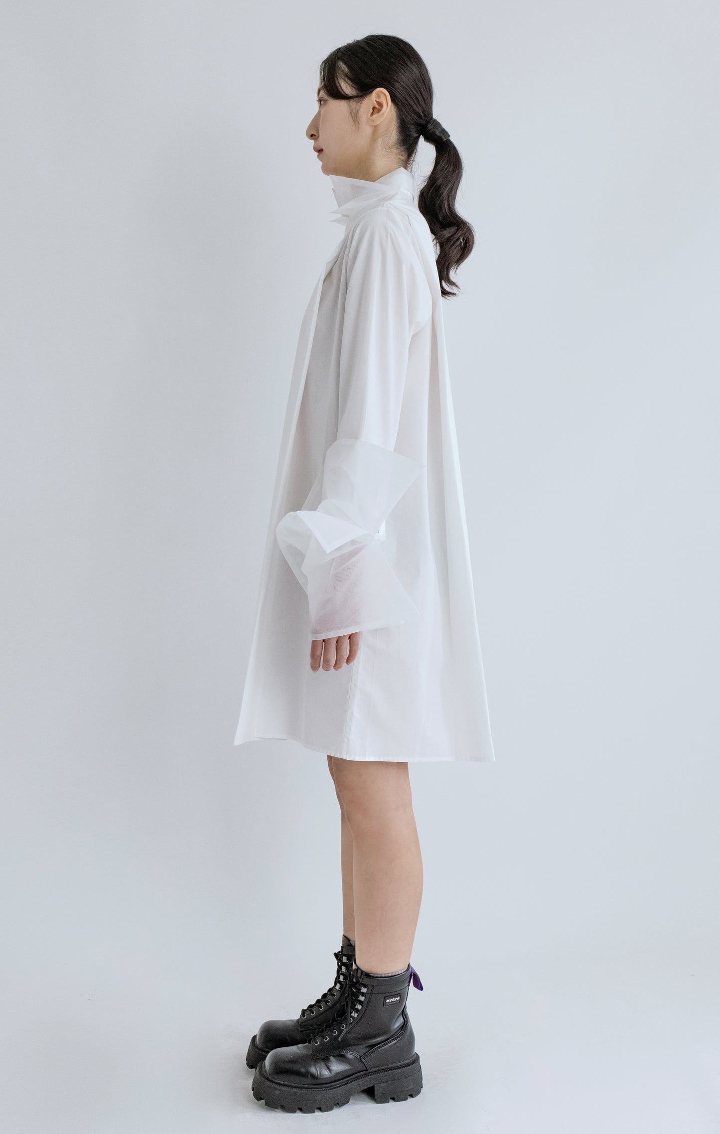 Organza Shirt Dress - White