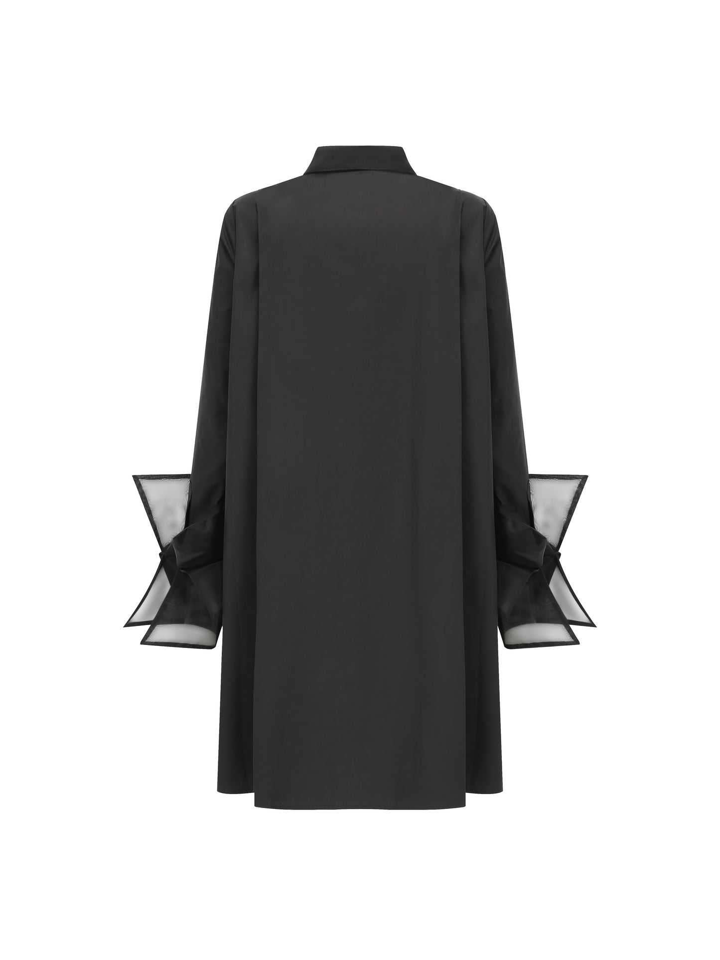 Organza Shirt Dress - Black