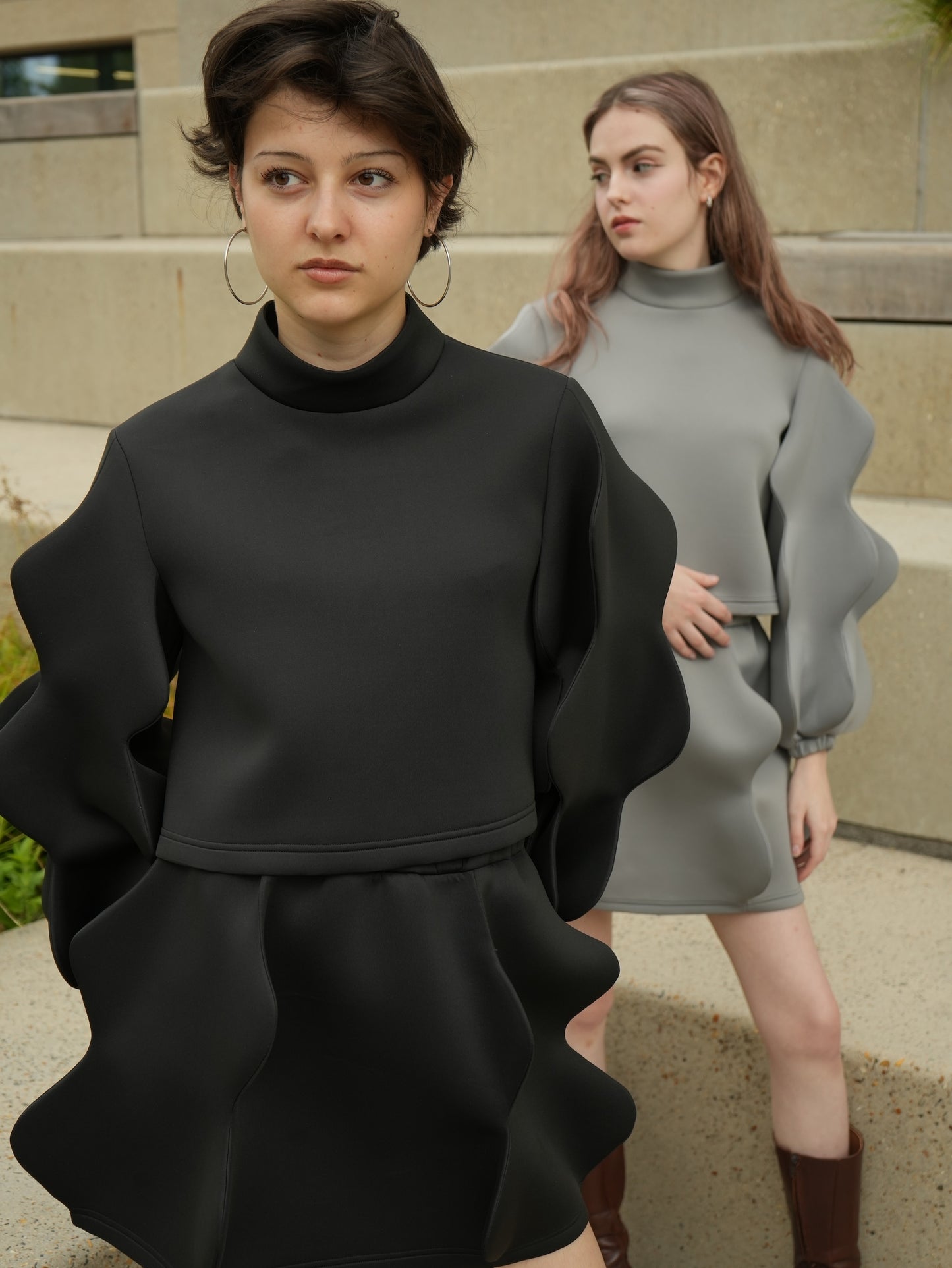 Grey Wave Skirt