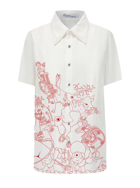 Men's Shirt - Illustré Edition (Red Print)