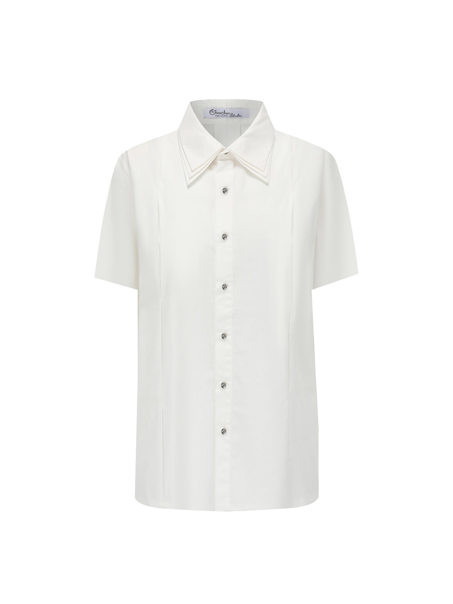 White Unisex Three-Layer Short-Sleeve Shirt