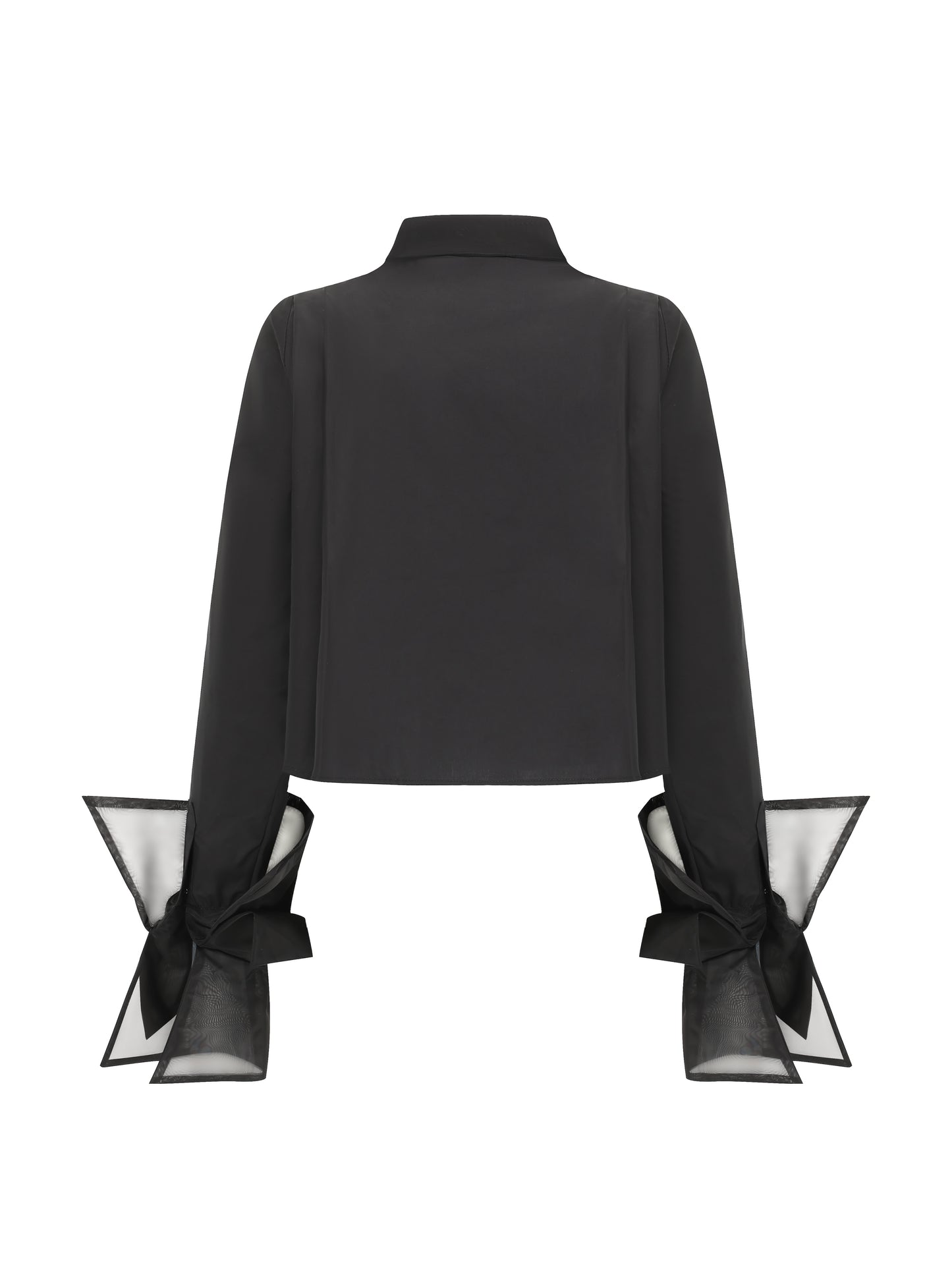 Organza Cropped Shirt - Black