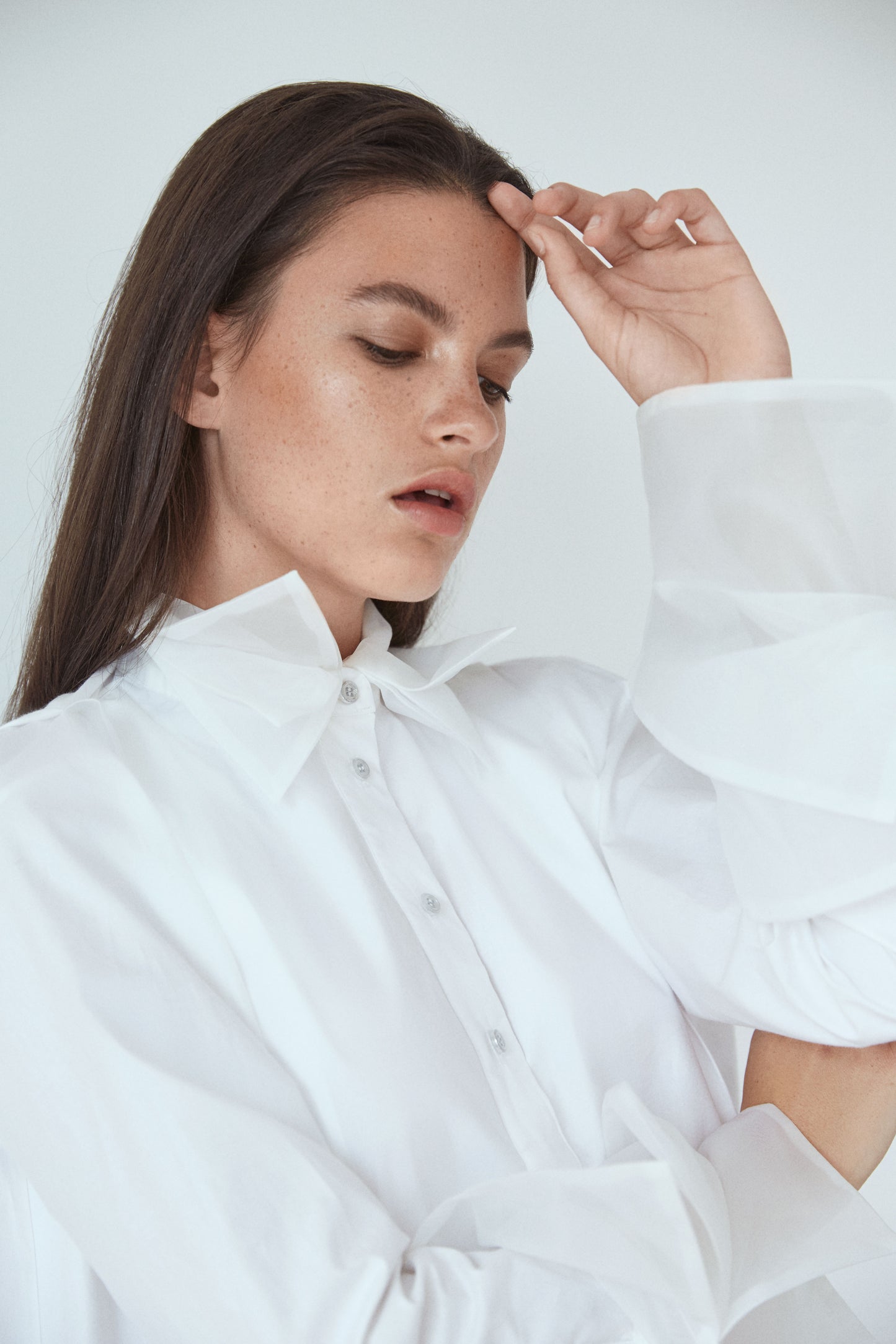 Organza Shirt Dress - White