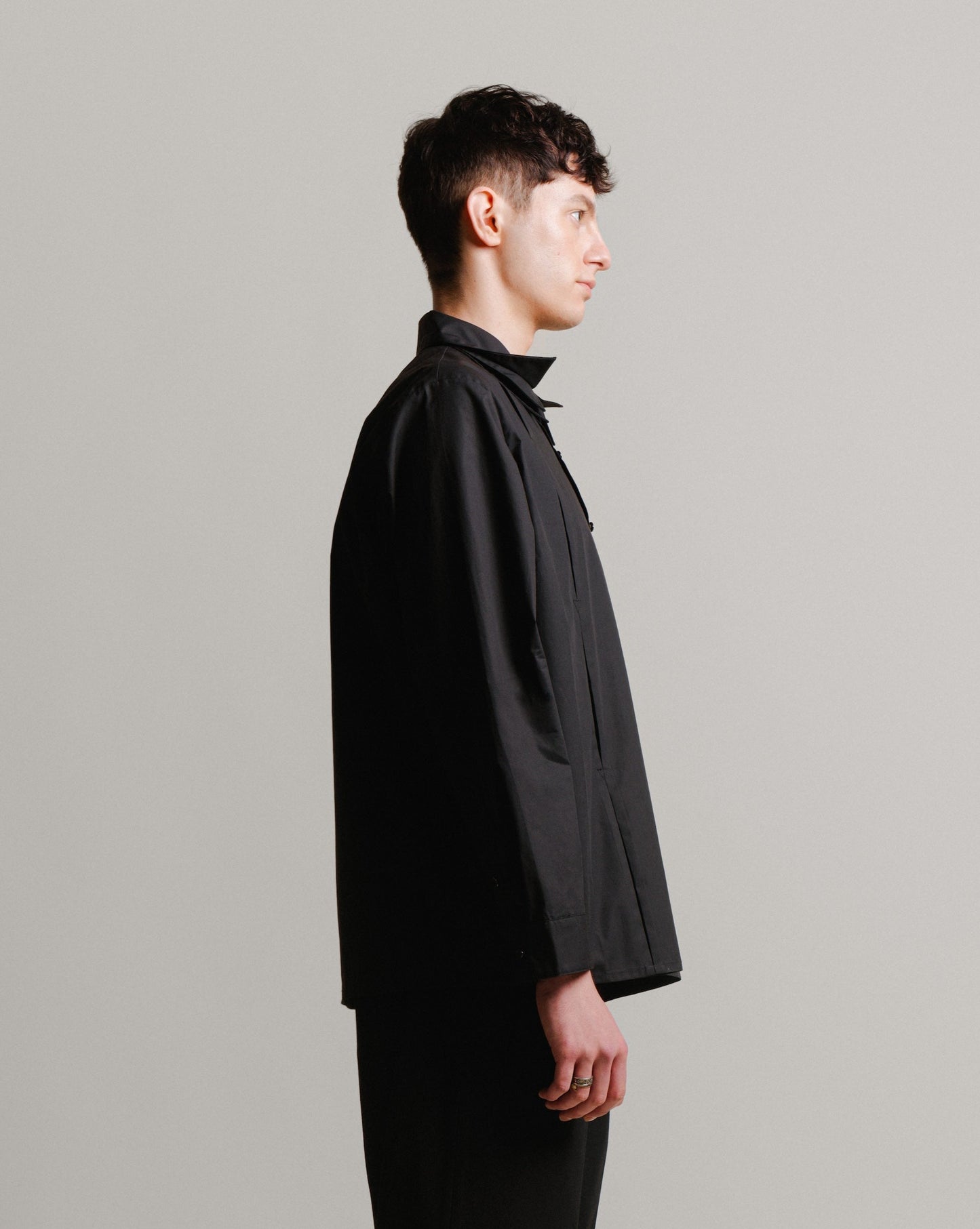 3-layer Oversize Shirt - Unisex Black