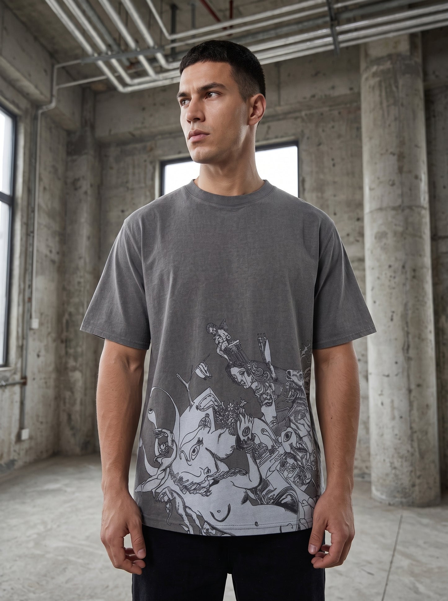 Illustré Grey T-Shirt