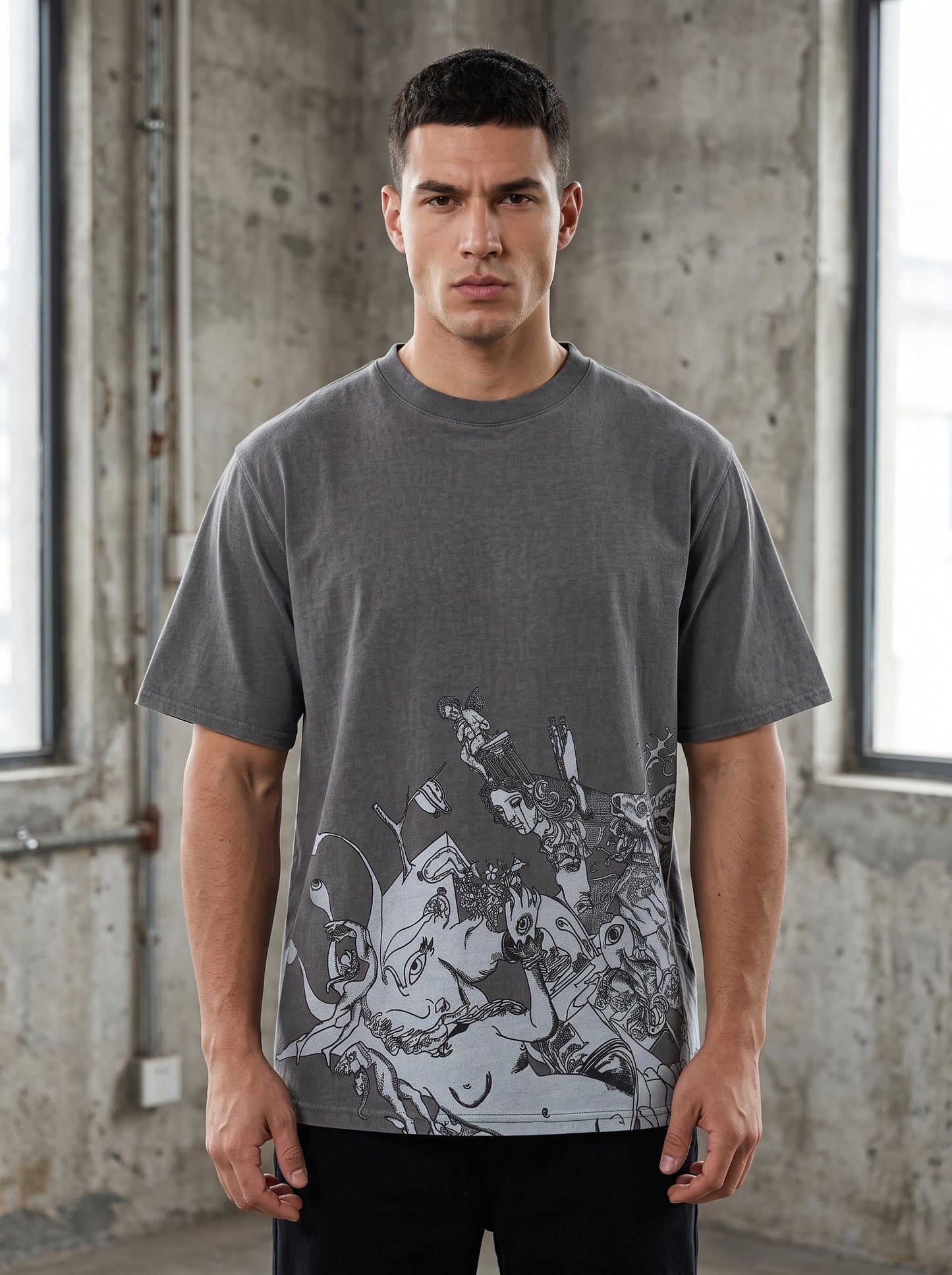 Illustré Grey T-Shirt