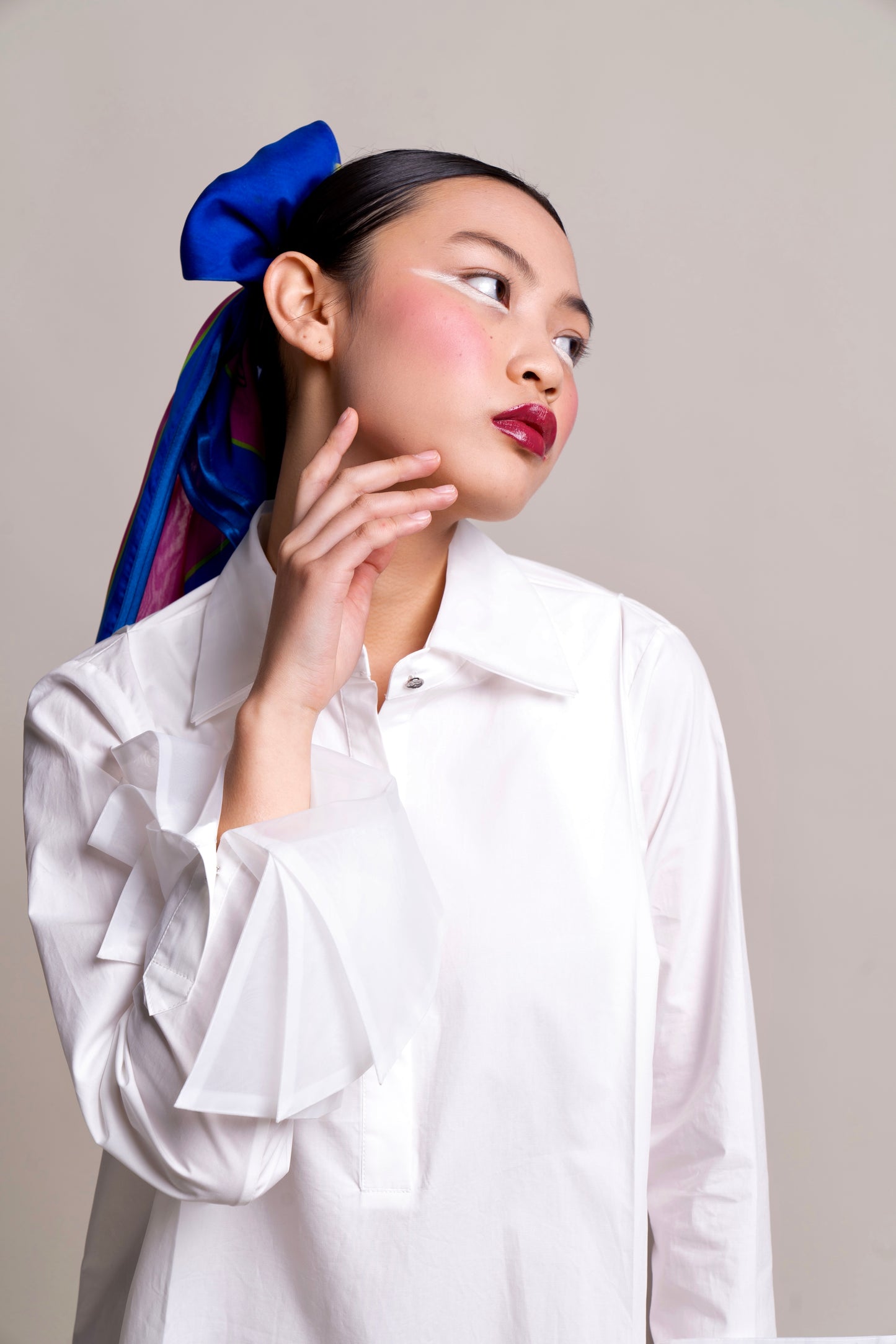 Organza Shirt Dress - White