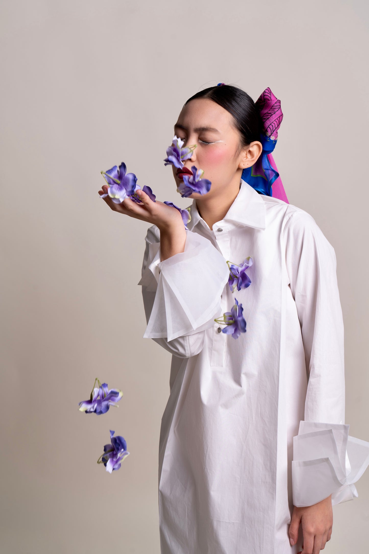Organza Shirt Dress - White